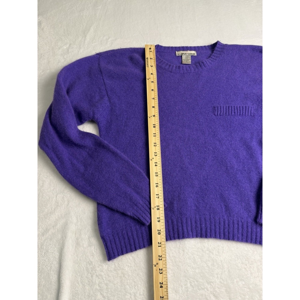 Cara Soho Vintage 90's Purple Crewneck Lambswool Pullover Sweater M - Picture 2 of 6